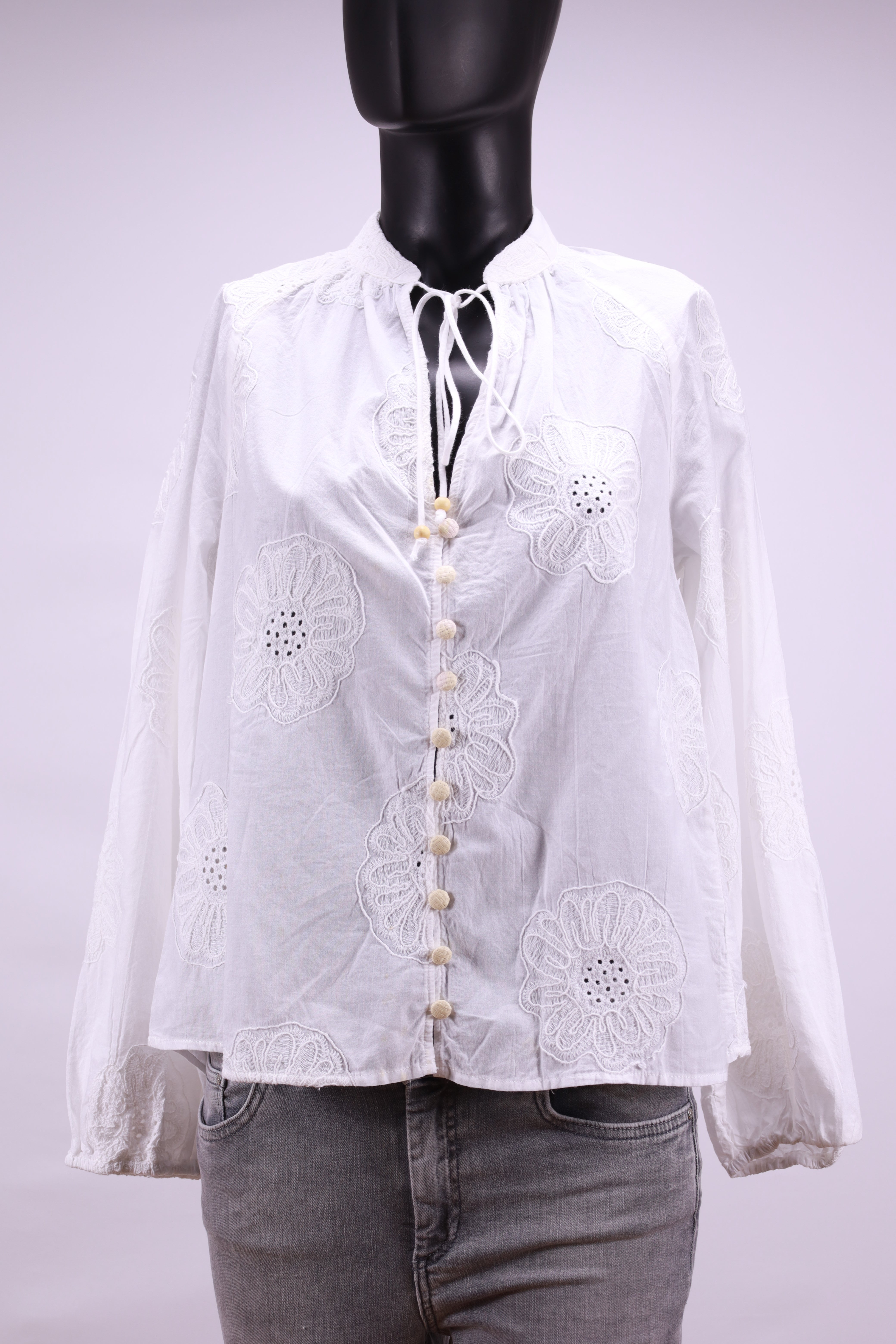 Риза с бродерия MANGO