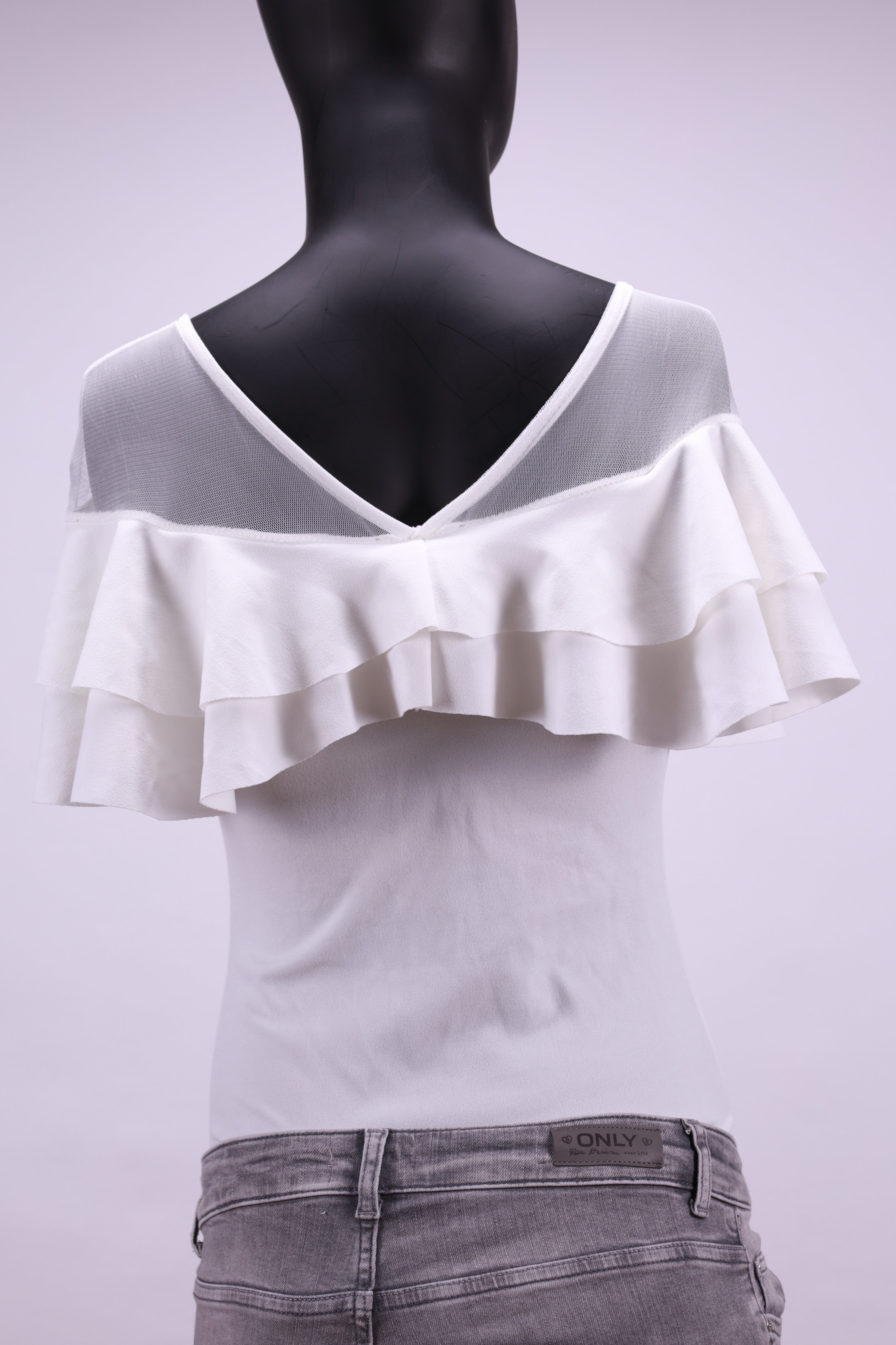 Бяло боди Swarovski