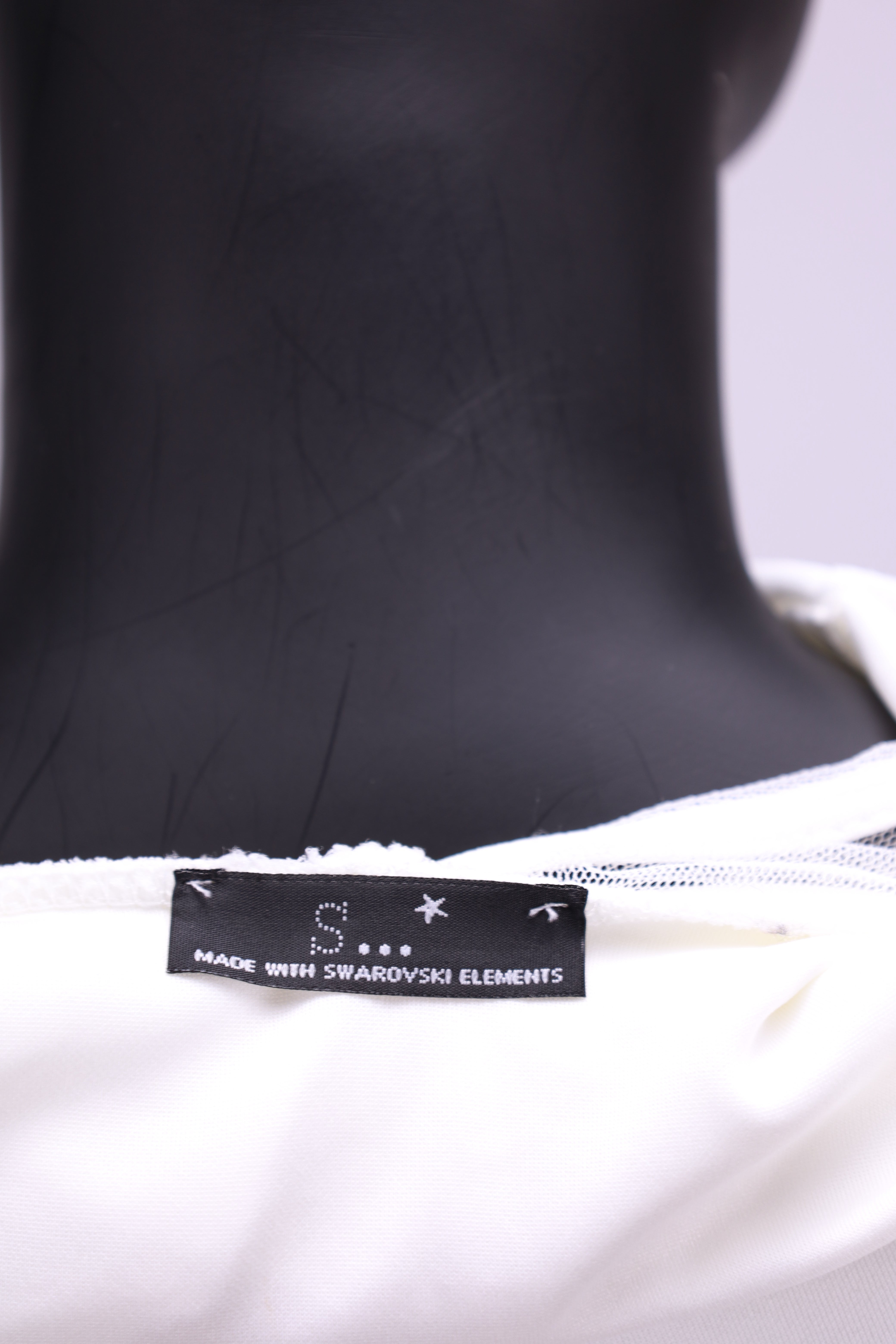 Бяло боди Swarovski