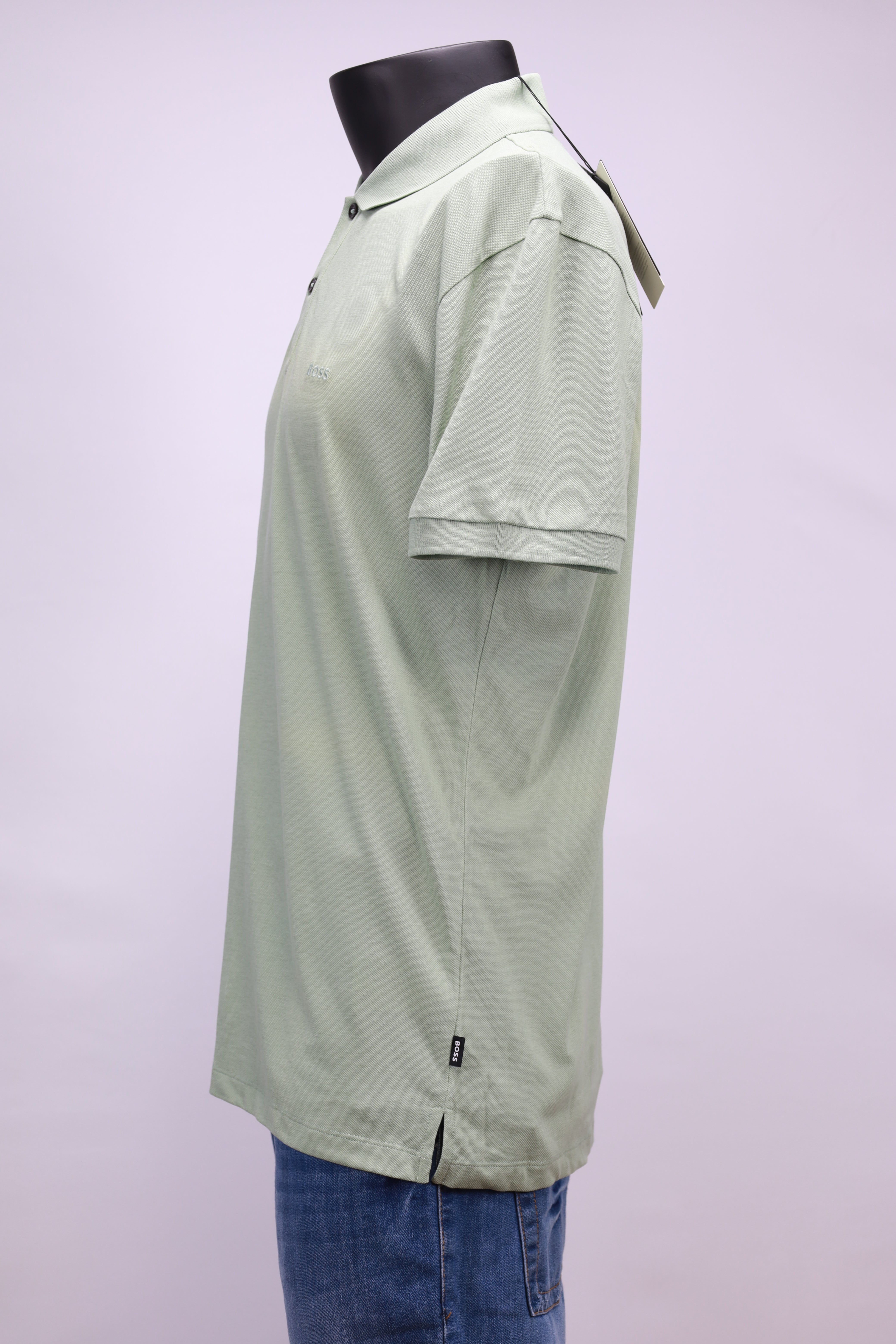 Зелена тениска с яка Boss