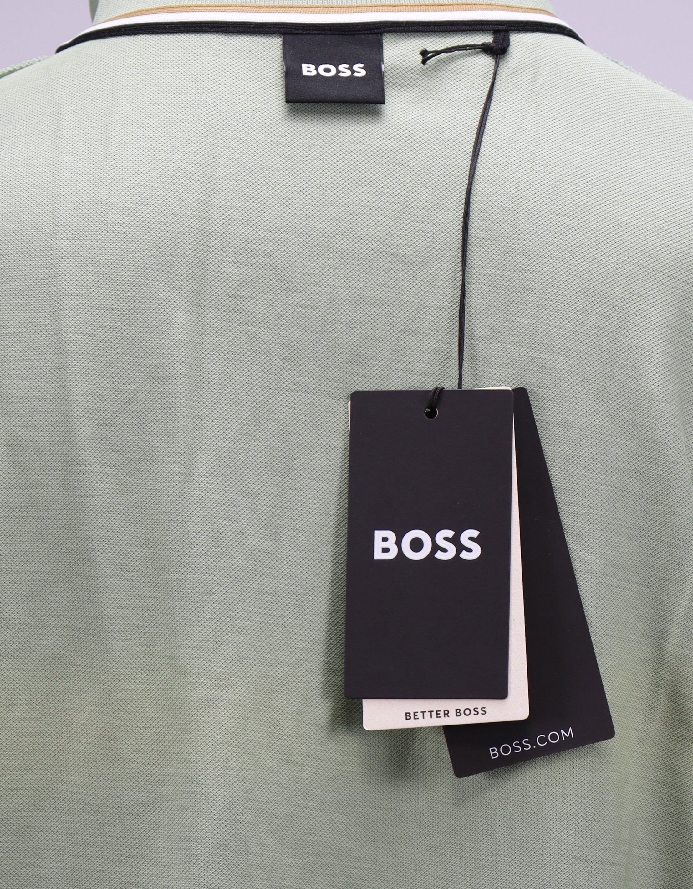 Зелена тениска с яка Boss