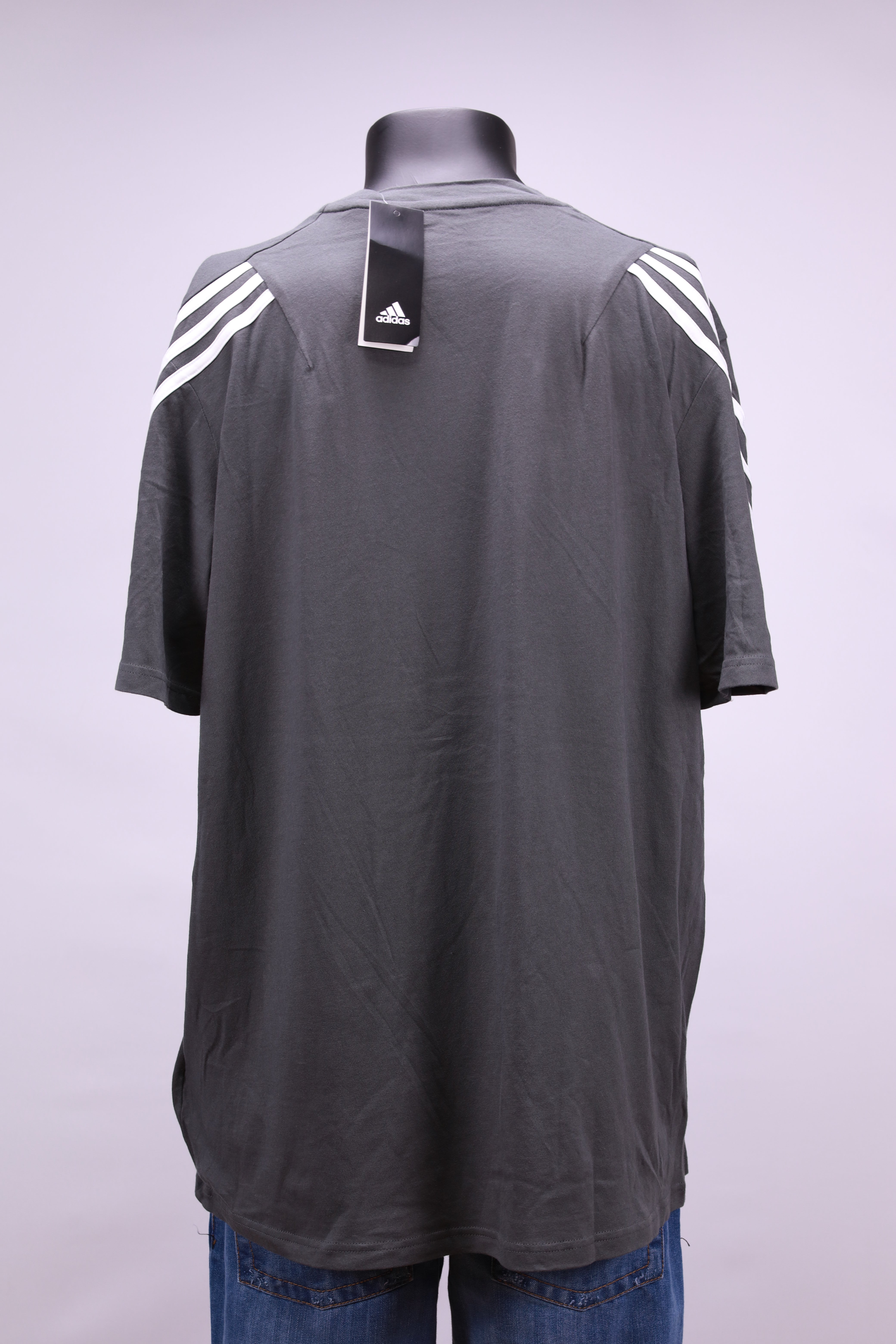 Сива тениска Adidas 3 stripes