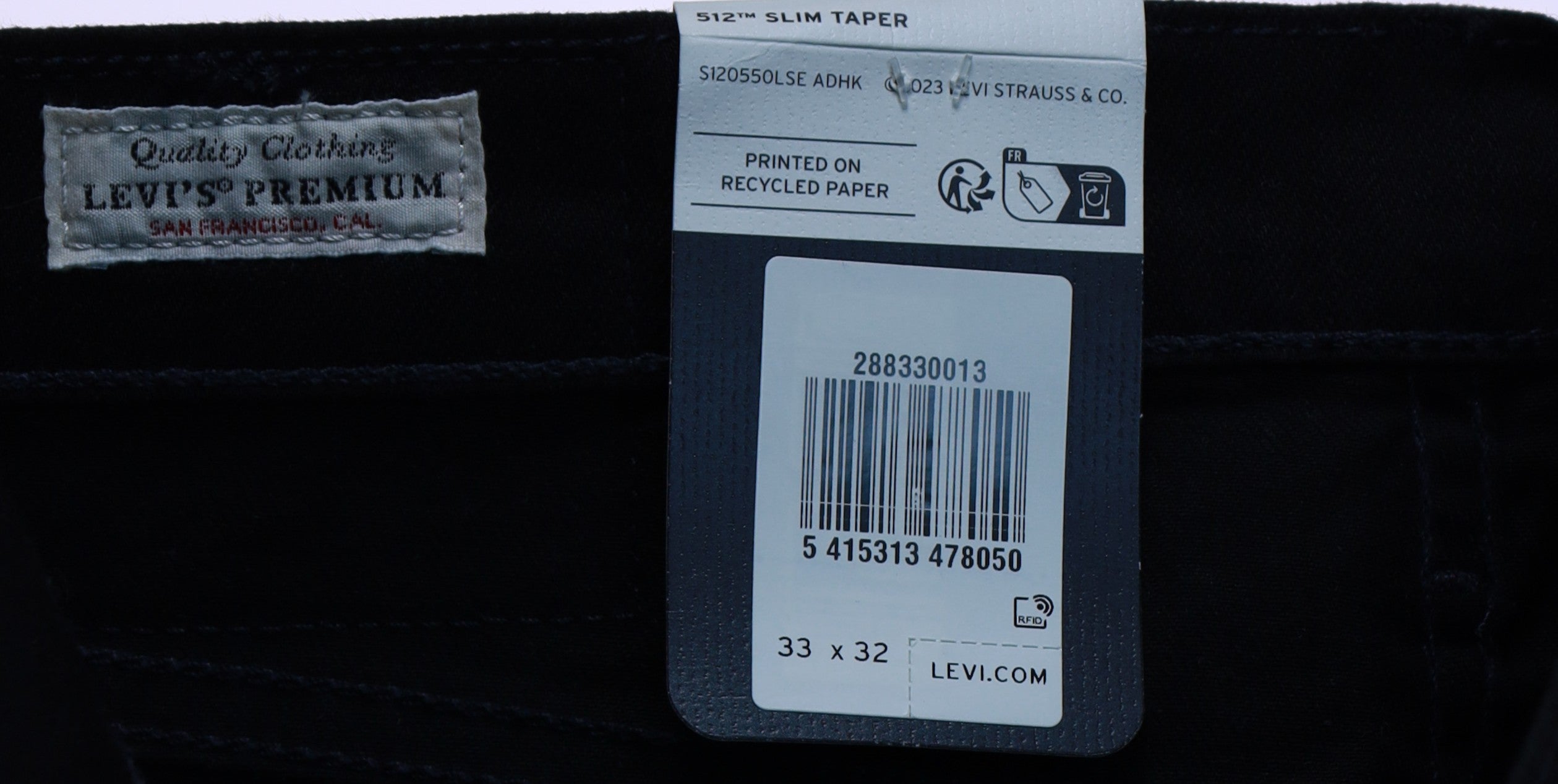 Levi's 512 W33 черни дънки