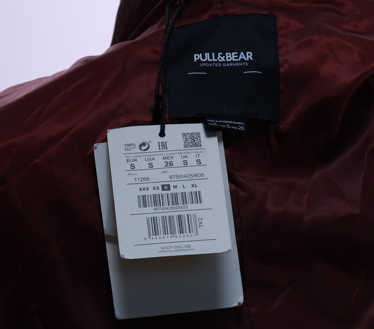 Дамско кожено палто Pull&Bear S